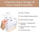 Growth Chart for Wall | Kids Height Chart Canvas Ruler with Wooden Storage Box | Waterproof Measuring Chart | Nursery Decor & Baby Shower Gift by TinyTreasures Baby Boutique
