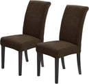 Joccun Chair Covers for Dining Room Set of 2,Dining Chair Slipcovers Stretch Dining Room Chair Covers Seat Protector,Washable Parsons Chair Cover for Home,Banquet(Seal Brown,2 Pack) by CozyNest Decor