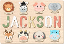 Personalized Name Puzzle for Kids, Personalized Baby Gifts Custom Name Puzzles for Toddlers 1-3 Animal Puzzle, Customized 1st Birthday for Girls & Boys Wooden Puzzle Montessor Toys for Kids by TinyTreasures Baby Boutique