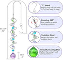 H&D HYALINE & DORA Set of 3 Crystal Sun Catcher for Window Hanging Double-Spiral Gazing Ball Spiral Tail Rainbow Maker Wind Spinners Outdoor for Garden, Patio, Porch, Christmas by GreenHaven Gardens