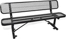 6FT Heavy Duty Park Bench with Back Portable Frame, Outdoor Metal Park Bench with Backrest, Steel Mesh Outdoor Bench for Garden, Lawn, Patio, Porch, Park, Yard (Black, 72.4" L x 23.2" W x 32.5" H) by GreenHaven Gardens