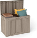 50 Gallon Lockable Resin Deck Box, Waterproof & UV-Resistant Outdoor Storage Box for Outdoor Cushion Storage, Garden Tools & Pool Accessories Storage, Gray by GreenHaven Gardens