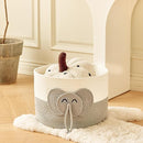 Large Baby Cute Storage Basket for Organizing -Elephant White & Grey 15""x15""x11"", 2024282319065 by TinyTreasures Baby Boutique