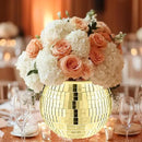 2 Pcs Disco Ball Vase,5 x 6 Inch Mirrored Disco Ball Planter,Disco Ball Candle Holders Perfect Disco Decorative Planters for Living Room Bedroom Table Wedding Party Birthday(Gold) by GreenHaven Gardens