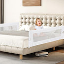 BABY JOY Double Sided Bed Rail Guard, 2 Pack, Extra Long, Swing Down for Convertible Crib, Folding Baby Safety Bedrail for Kids Twin Full Size Queen King Mattress, Rails for Toddlers (White, 60") by TinyTreasures Baby Boutique
