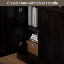 70 Inch Tall Bookcase with Doors, Library Office Bookshelf with Adjustable Shelves, Floor Standing Storage Cabinet for Bedroom Living Room Organizer with Anti Tipping Kit, Dark Cherry Finish by CozyNest Decor