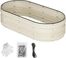 WORKPRO 4x2x1ft Galvanized Raised Garden Bed Set, Rust & Corrosion Protection, Easy Assembly, Safe Edge, Ideal for Vegetables & Flowers, White by GreenHaven Gardens