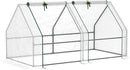 Outsunny 6' x 3' x 3' Mini Greenhouse with Zippered Doors & Roll-up Windows, Portable Plant Hot House with Durable PE Cover, Water Resistant, UV Protected for Outdoor Flowers, Vegetables, White by GreenHaven Gardens