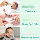 Baby Grooming Kit, Electric Safety Nail Trimmer Baby Nursery Kit，Infant Safety Care Set with Hair Brush Comb Nail Clipper Nasal Aspirator,Baby Essentials Kit for Newborn Girls Boys (20 Pc Green Kit) by TinyTreasures Baby Boutique