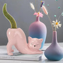 TOIVO Cat Planter Pot，Indoor and Outdoor Plant Displays，Funny Ceramics Cat Flower Pot，Cat Gifts for Cat Lovers，Lovely Office Desk Room Home Decor (Pink, Small) by GreenHaven Gardens
