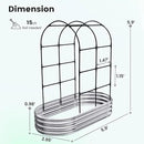 KING BIRD Raised Garden Bed with Arched Trellis Galvanized Planter Garden Box Outdoor for Gardening, Climbing Vegetables, Flowers 5.9x2.95x0.98 Ft, Silver by GreenHaven Gardens