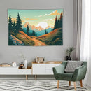 HZOHNAGO Mountain Tapestry Forest Mountain Sunrise Road Pattern Printed Wall Tapestry Wall Hanging for Bedroom Living Room Dorm 90" W x 60" H by CozyNest Decor