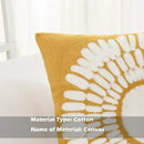 HWY 50 Mustard Yellow Decorative Throw Pillow Covers 18x18 Inch (1 Piece), Embroidered Cotton Modern Farmhouse Cushion Cover Pillow Case for Sofa Couch Living Room Bed, Sunflower by CozyNest Decor