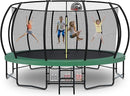 Tatub Large Trampolines Outdoor 10 12 14 15 16FT for Kids and Adults,Outdoor Recreational Pumpkin Trampolines with Curved Poles and Safety Enclosure Net, Basketball Hoop, Ladder by TinyTreasures Baby Boutique