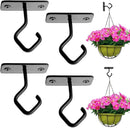 Ceiling Hooks for Hanging Plants: Iron Plant Bracket for Wall Mount - Metal Plant Hanger Indoor Hooks - 4 Pack by GreenHaven Gardens