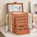 AKOZLIN Huge Jewelry Box Organizer Functional Large Leather Jewelry Storage Case for Women Girls Ring Necklace Earring Bracelet Holder Organizer with Mirror by TinyTreasures Baby Boutique
