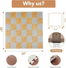 Skyweaver 24 Tiles Soft Non-Toxic Baby Play Mat for Floor EVA Foam Jigsaw Puzzle Play Mat, Interlocking Squares with 0.6inch for Babies, Toddlers & Kids Gym, Nursery, Playroom, Gray by TinyTreasures Baby Boutique