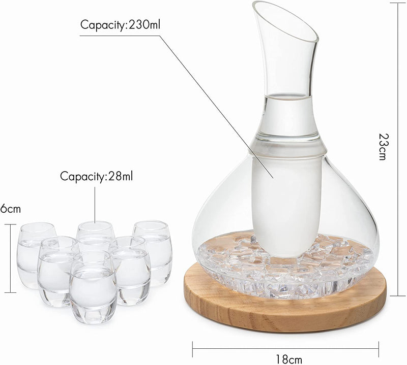 Sake Carafe Set 6 Sake Glass Set 8 5 Oz Glasses For Warm Or Cold Japanese Wine Drinking With A Woode, photo 7 of 7