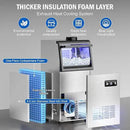 Commercial Ice Maker Machine 110 LBS/24H, 36 Ice Trays Freestanding & Undercounter Ice Machine Stainless Steel with 20 LBS Ice Storage Capacity, Ice Maker with Water Line and Filter, Dual Water Inlet by CozyNest Decor