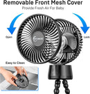 20000mAh Portable Stroller Fan, 120° Auto Oscillation, 3-IN-1 with Power Bank LED Light Detachable Flexible Tripod Rechargeable Battery Powered Clip On Fans Desk for Baby Crib Car Seat Travel by TinyTreasures Baby Boutique