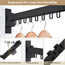 Bakala Clothes Drying Rack Foldable, Laundry Drying Rack Clothing Wall Mounted, Clothing Racks for Hanging Clothes, Heavy-duty Space Saving Hanger,Retractable,Expandable,Collapsible, 64" (Hooks,Black) by CozyNest Decor