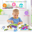 Wooden Puzzles for Toddlers 2-4, 9 Pieces Dinosaur Jigsaw Puzzles for Kids Ages 3-5, Preschool Learning Activities, Learning & Educational Toys, Gifts for Boys, Girls by TinyTreasures Baby Boutique