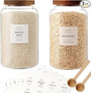 2 PCS Large Glass Jar with Airtight Lid, Glass Food Storage Jars for Tea,Spice,Cereal, Egg,Flour,Coffee and More(98 FL OZ/2800 ml) by CozyNest Decor