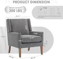 COLAMY Modern Wingback Living Room Chair, Upholstered Fabric Accent Armchair, Single Sofa Chair with Lounge Seat and Wood Legs for Bedroom/Office/Reading Spaces, Gery by CozyNest Decor