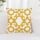 HWY 50 Mustard Yellow Decorative Throw Pillow Covers 18x18 Inch (1 Piece), Embroidered Cotton Farmhouse Cushion Cover Pillow Case for Sofa Couch Living Room Bed, Geometric by CozyNest Decor