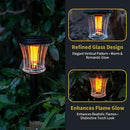 Glass Solar Torch Lights Outdoor Waterproof, Flickering Flame Tiki Torches with Modular Design, Auto On/Off LED Solar Lights for Garden Patio Yard Lawn Pathway Walkway Decorations (6 Pack) by GreenHaven Gardens
