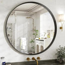 36 Inch Round Bathroom Mirror - Wall Mounted Circle Mirror with Metal Frame, Modern Mirror Suitable for Bathroom, Vanity, Entryway, Living Room, Wall Decor,Black by CozyNest Decor