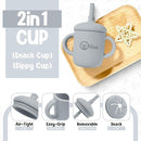 O'doe 17-Piece BPA-Free Silicone Baby Feeding Set | Thick & Soft Suction Plates, Baby Bowls, Wooden Fork & Spoon, and More | Make Mealtime Fun and Easy for Your Little One (Grey, V2) by TinyTreasures Baby Boutique