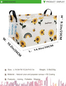 LANGYASHAN Rectangular Storage Bin Collapse Canvas Fabric Cartoon Storage Basket with Handles for Organizing Home Kitchen Boys and Girls Toys Office Closet Shelf Baskets(Rec Sunflower) by TinyTreasures Baby Boutique