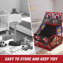 2 in 1 Dual Shot Basketball Arcade Game with 2 Dart Boards/Electronic Scoreboard/LED Light, Kids Basketball Hoop for Home Indoor Outdoor, Sport Toys Gifts for Boys Girls by TinyTreasures Baby Boutique