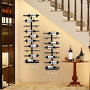 10 Bottle Wall Mount Wine Rack with Wine Glass Holder, Metal Wine Wall Rack, Wall Racks for Wine Bottles Display and Storage, Hanging Bottle Organizer for Living Dining Room Wine Cellar Bar (Black) by CozyNest Decor