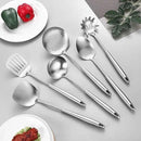 304 Stainless Steel Cooking Utensils,6 Pcs Kitchen Cooking Utensils Set with Spatula, Solid Spoon, Ladle, Skimmer, Spaghetti Spoon,Dishwasher Safe by CozyNest Decor