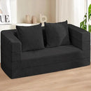 Folding Bean Bag Chair for Adults,3-in-1 Bean Bag Couch Faux Fur Floor Sofa Large Beanbag Convertible Bean Bag Sofa Bed with Pillow in Bedroom,Living Room,Apartment(Queen,Black) by CozyNest Decor