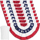 8 Pieces USA Pleated Fan Flag American US Bunting Flag Patriotic Half Fan Banner Flag with Canvas Header and Brass Grommets for 4th of July Memorial Day Indoor Outdoor Decoration (8, 1.5x3 Feet) by GreenHaven Gardens