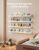 Nursery Book Shelves, 4-Pack White Floating Shelves for Wall Kids, Scalloped Shelves, Wall Book Shelves for Bedroom Kids, Toddler Room, Baby Room, Nursery Decor (White, 36 Inches) by TinyTreasures Baby Boutique