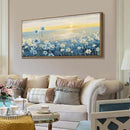 Large Framed Wall Art for Living Room Bedroom Office Decor, Modern Beach Canvas Wall Art Coastal Ocean Nature Blue Artwork Floral Sunrise/Sunset Zen Landscape Flower Wall Picture 48x24“ by CozyNest Decor