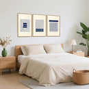 Aurlan Boho Christian Line Art Framed Wall Decor(16"x24"), 3PCS Minimalist Jesus Leavs the 99 Sheep Lamb Bible Story Canvas Artwork, Neutral Abstract Beige Navy Blue Religious Painting for Bedroom Living Room by CozyNest Decor