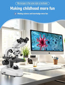 Binocular Compound Microscope 40X-2000X, Research Grade Professional Microscope with Dual Mechanical Stages and Coaxial Coarse/Fine Focus Knobs, Built-in Electronic Eyepieces, Adult Microscope by TinyTreasures Baby Boutique
