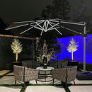 PURPLE LEAF 11ft Solar LED Patio Umbrella - Large Round Cantilever Umbrella with LED Lights, Windproof, Heavy Duty for Garden, Deck, Pool, Patio, Black by GreenHaven Gardens