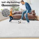 2x6 Runner Rug for Bedroom: Fluffy Shag Soft Washable Rugs Small Fuzzy Plush Indoor Carpet for Hallway Bedside Dorm Kids Girls Boys Room (White, 2'x6') by TinyTreasures Baby Boutique