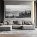 SOUGUAN Grey Wall Decor Foggy Mountain Wall Art Tree and Bird Pictures Artwork for Walls Living Room for Bedroom Kitchen Dining Room Home Office 30x60 Inch by CozyNest Decor