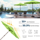 10FT Solar Umbrella 32 LED Lighted Patio Umbrella Table Market Umbrella w/Tilt and Crank, UV-Resistant Outdoor Umbrella for Pool, Garden, Deck, Apple Green by GreenHaven Gardens