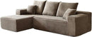 HYJT-H&K Modular Sectional Sofa Cloud Couch, 107" Comfy L Shaped Sectional Couches for Living Room, Deep Seat Memory Foam Plush Fluffy Corduroy Boneless Couch Sectionals Left Facing Sofa Chaise Brown by CozyNest Decor