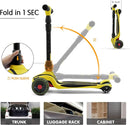 LOL-FUN Toddler Scooter for Kids Ages 3-12 Years Old Boy Girl with 3 Wheel LED Lights, Extra-Wide Childrens Foldable Kick Scooter Kids Ages 3-5 with 4 Adjustable Height and Lean-to-Steer by TinyTreasures Baby Boutique
