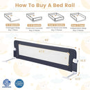 HONEY JOY 2 Pack Bed Rails for Toddlers, 60-Inch Extra Long, Foldable Portable Swing Down Safety Bed Guard Rail, Toddler Bed Rails for Crib, King Queen Full Twin Size Bed Mattress (Gray) by TinyTreasures Baby Boutique