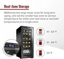 Wine Enthusiast 18-Bottle Dual Zone MAX Compressor Wine Cooler – Freestanding Beverage Refrigerator, Mini Fridge with Digital Touchscreen, Split Storage, Energy-Efficient Cooling, and LED Display by CozyNest Decor